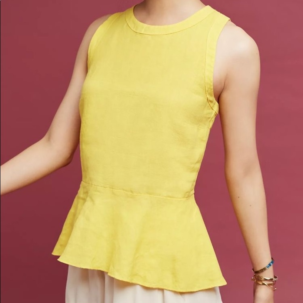 EUC Anthropologie Woodrift Peplum Top